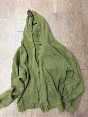 Men’s Olive Green Hooded Zip Jacket